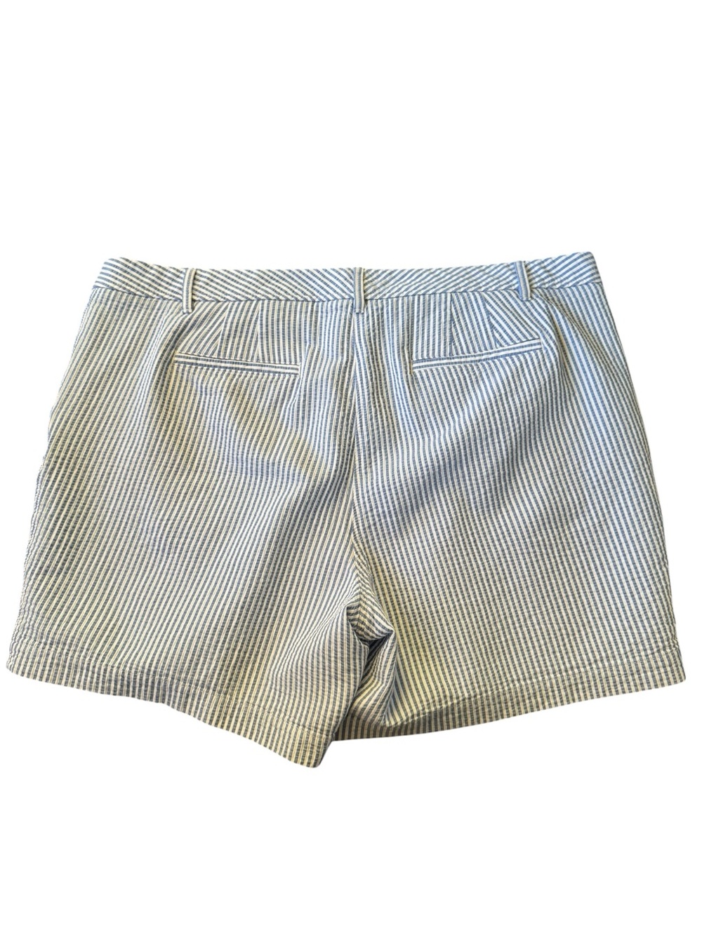 Talbots Blue and White Striped Seersucker Bermuda Shorts relaxed chino - Picture 4 of 5